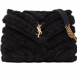 Saint Laurent Loulou Shearling Suede Small Bag